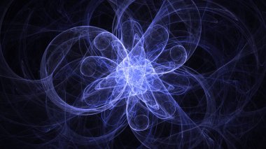 Soyut fraktal ışık arkaplanı 3 boyutlu oluşturuluyor