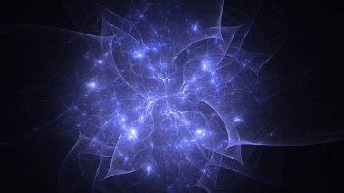 Soyut fraktal ışık arkaplanı 3 boyutlu oluşturuluyor