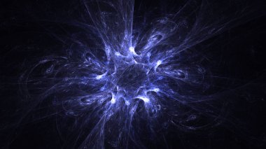 Soyut fraktal ışık arkaplanı 3 boyutlu oluşturuluyor