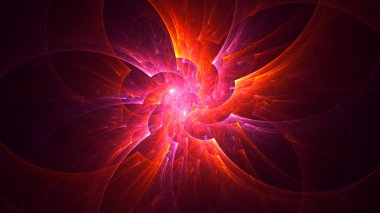 Soyut fraktal ışık arkaplanı 3 boyutlu oluşturuluyor