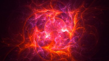 Soyut fraktal ışık arkaplanı 3 boyutlu oluşturuluyor