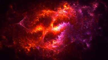 Soyut fraktal ışık arkaplanı 3 boyutlu oluşturuluyor