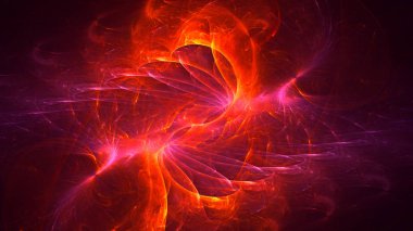 Soyut fraktal ışık arkaplanı 3 boyutlu oluşturuluyor