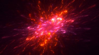 Soyut fraktal ışık arkaplanı 3 boyutlu oluşturuluyor