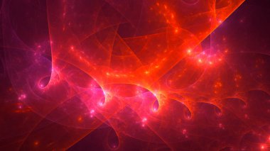 Soyut fraktal ışık arkaplanı 3 boyutlu oluşturuluyor