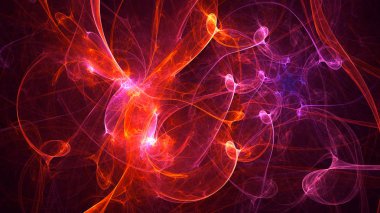 Soyut fraktal ışık arkaplanı 3 boyutlu oluşturuluyor