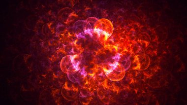 Soyut fraktal ışık arkaplanı 3 boyutlu oluşturuluyor