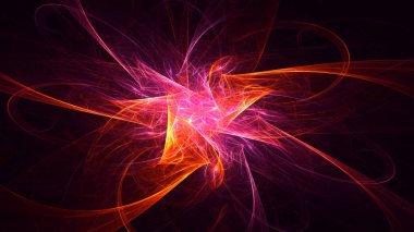 Soyut fraktal ışık arkaplanı 3 boyutlu oluşturuluyor