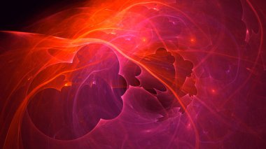 Soyut fraktal ışık arkaplanı 3 boyutlu oluşturuluyor