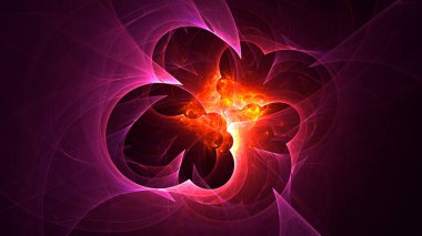 Soyut fraktal ışık arkaplanı 3 boyutlu oluşturuluyor