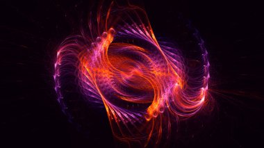 Soyut fraktal ışık arkaplanı 3 boyutlu oluşturuluyor