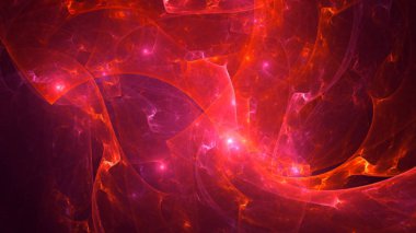 Soyut fraktal ışık arkaplanı 3 boyutlu oluşturuluyor