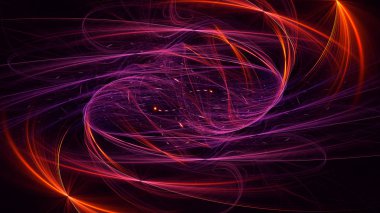 Soyut fraktal ışık arkaplanı 3 boyutlu oluşturuluyor