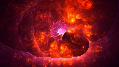 Soyut fraktal ışık arkaplanı 3 boyutlu oluşturuluyor