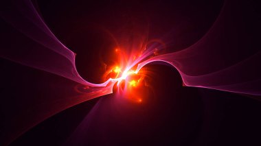 Soyut fraktal ışık arkaplanı 3 boyutlu oluşturuluyor