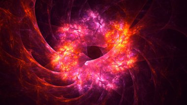 Soyut fraktal ışık arkaplanı 3 boyutlu oluşturuluyor