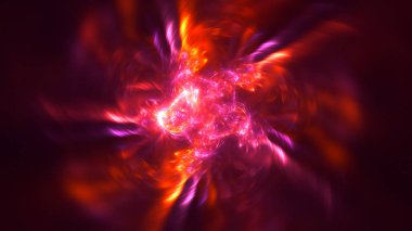 Soyut fraktal ışık arkaplanı 3 boyutlu oluşturuluyor