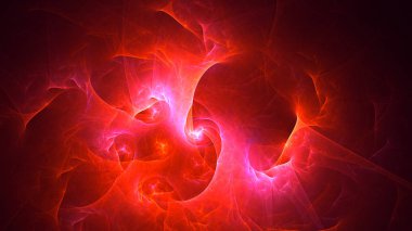 Soyut fraktal ışık arkaplanı 3 boyutlu oluşturuluyor