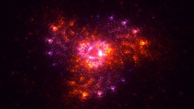 Soyut fraktal ışık arkaplanı 3 boyutlu oluşturuluyor