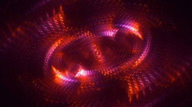 Soyut fraktal ışık arkaplanı 3 boyutlu oluşturuluyor