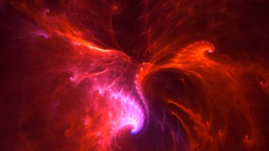 Soyut fraktal ışık arkaplanı 3 boyutlu oluşturuluyor