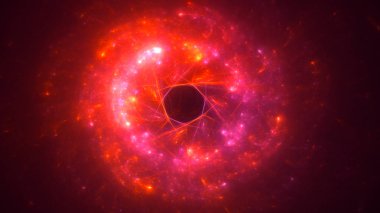 Soyut fraktal ışık arkaplanı 3 boyutlu oluşturuluyor