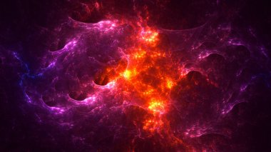 Soyut fraktal ışık arkaplanı 3 boyutlu oluşturuluyor