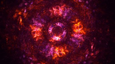 Soyut fraktal ışık arkaplanı 3 boyutlu oluşturuluyor