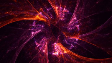 Soyut fraktal ışık arkaplanı 3 boyutlu oluşturuluyor