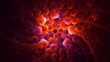 Soyut fraktal ışık arkaplanı 3 boyutlu oluşturuluyor