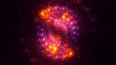 Soyut fraktal ışık arkaplanı 3 boyutlu oluşturuluyor