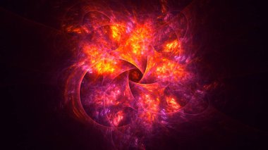 Soyut fraktal ışık arkaplanı 3 boyutlu oluşturuluyor