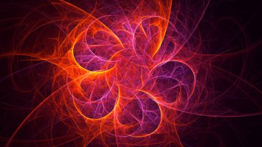 Soyut fraktal ışık arkaplanı 3 boyutlu oluşturuluyor