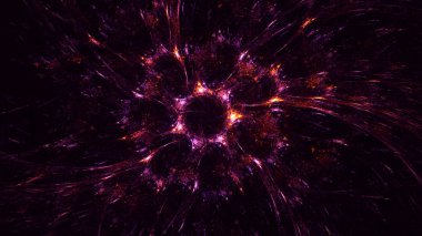 Soyut fraktal ışık arkaplanı 3 boyutlu oluşturuluyor