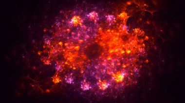 Soyut fraktal ışık arkaplanı 3 boyutlu oluşturuluyor