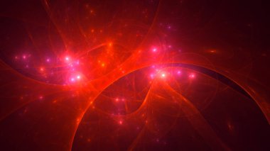 Soyut fraktal ışık arkaplanı 3 boyutlu oluşturuluyor