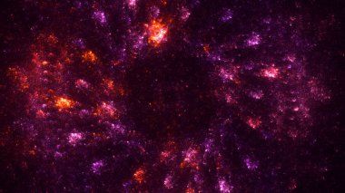 Soyut fraktal ışık arkaplanı 3 boyutlu oluşturuluyor