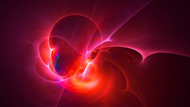 Soyut fraktal ışık arkaplanı 3 boyutlu oluşturuluyor