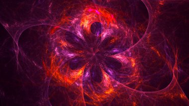 Soyut fraktal ışık arkaplanı 3 boyutlu oluşturuluyor