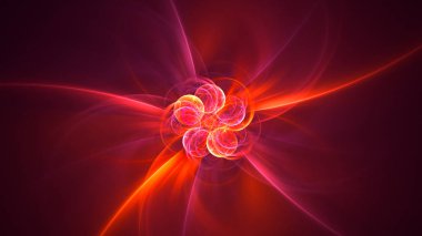 Soyut fraktal ışık arkaplanı 3 boyutlu oluşturuluyor