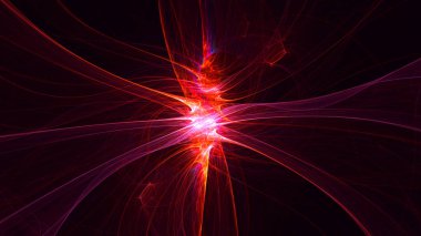 Soyut fraktal ışık arkaplanı 3 boyutlu oluşturuluyor