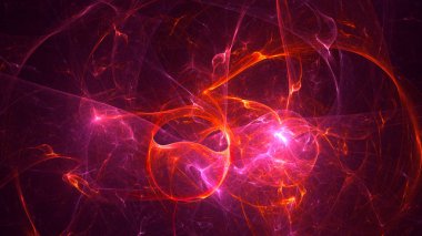 Soyut fraktal ışık arkaplanı 3 boyutlu oluşturuluyor