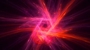 Soyut fraktal ışık arkaplanı 3 boyutlu oluşturuluyor