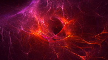 Soyut fraktal ışık arkaplanı 3 boyutlu oluşturuluyor