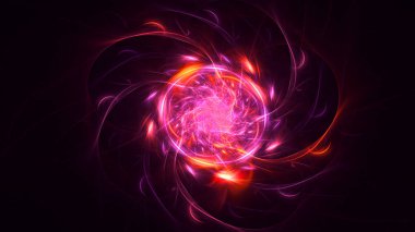 Soyut fraktal ışık arkaplanı 3 boyutlu oluşturuluyor