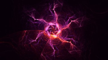 Soyut fraktal ışık arkaplanı 3 boyutlu oluşturuluyor