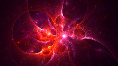 Soyut fraktal ışık arkaplanı 3 boyutlu oluşturuluyor