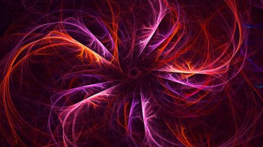 Soyut fraktal ışık arkaplanı 3 boyutlu oluşturuluyor