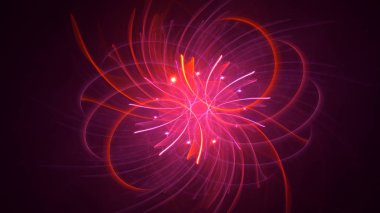 Soyut fraktal ışık arkaplanı 3 boyutlu oluşturuluyor