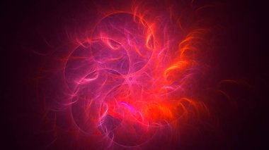 Soyut fraktal ışık arkaplanı 3 boyutlu oluşturuluyor